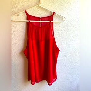 DKNY Red Sleeveless Top